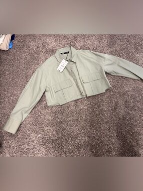 Zara Light Sage Cropped Top